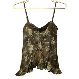 Good Days Project paisley y2k split front blouse size medium